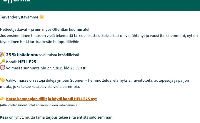 Offerilla Alennuskoodi