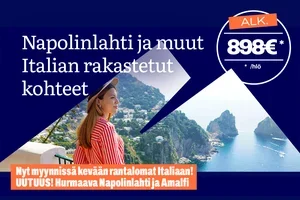 Italian rantalomat ovat täällä! ☀️🏖 Uutuus! Napolinlahti 8 pv