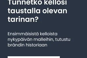 Merkki ranteessasi olevan kellon takana