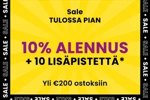 🎁 Ale tulossa pian: Saat 10% ALENNUKSEN + 10 lisäpistettä