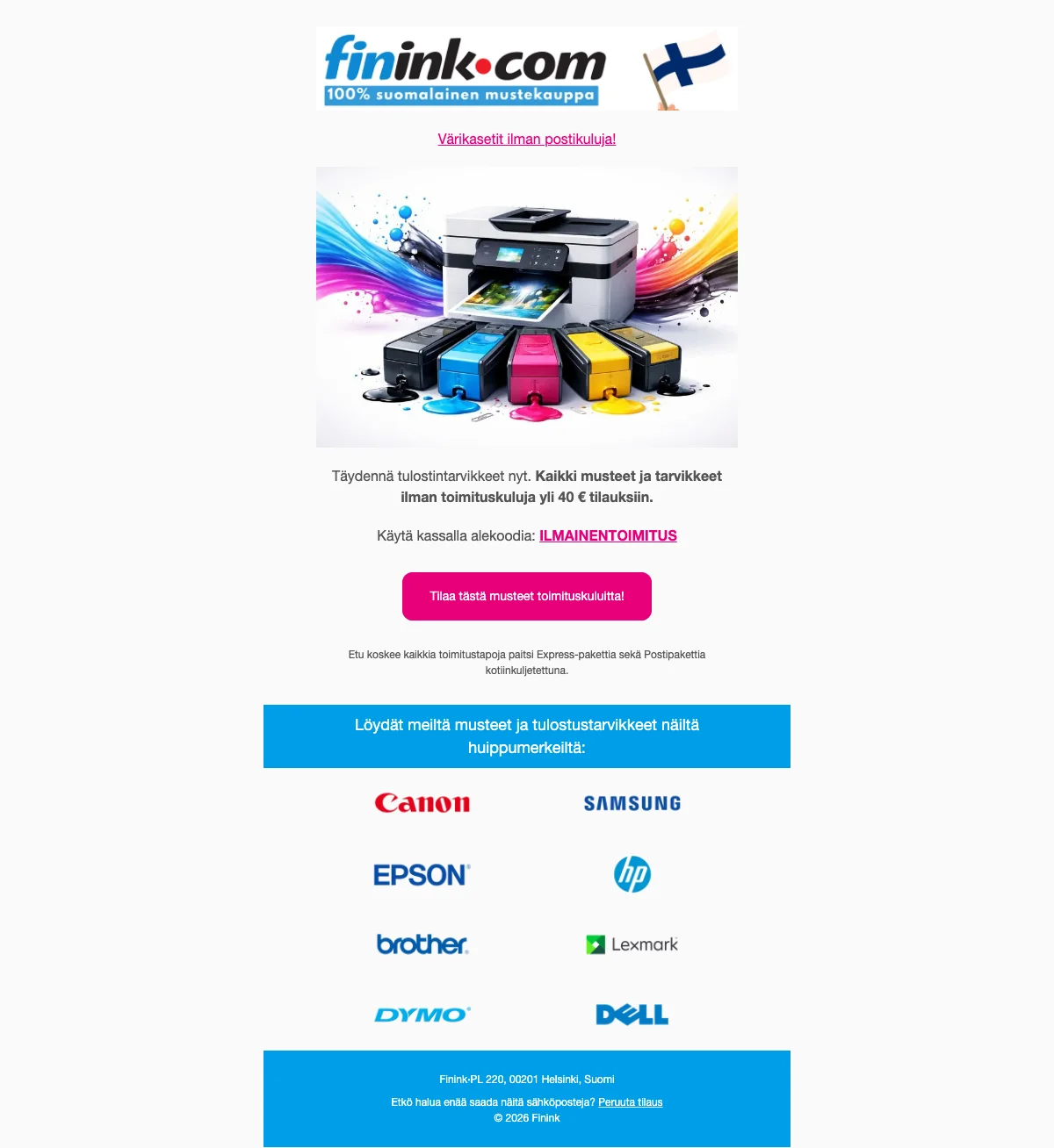 Kuponkinäyttö - Finink - [[Ilmainen toimitus]] yli 69 €:n tilauksille