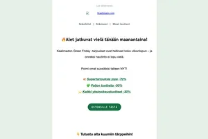 Alet jatkuvat vielä tänään - Green Friday loppusuoralla!