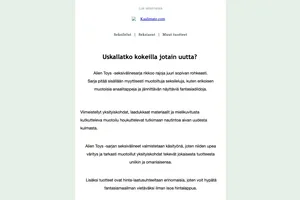 Oletko kokeillut alien-dildoa?