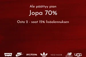 Osta vähintään 2 – saat 15% extraa koko alesta