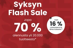 Flash Sale: Jopa 16 % ylimääräinen alennus 😍