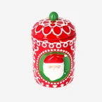 Keraaminen säilytyspurkki, jossa on kohokuvioitu joulupukki – 23 cm