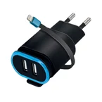 Forever Dual USB Charger with Micro-USB cable 2,4A, 20cm