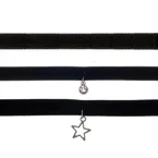 Sametti choker-kaulakoru 3kpl setti