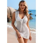 Tie Front Swimsuit Crochet Cover Up Dress