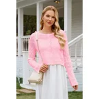 Bell Long Sleeve Crochet Cropped Cardigan