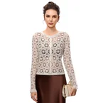 Golden Thread Vintage Wool Crochet Cardigan