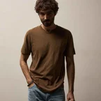 Short Sleeve Crew Neck - Gingerbread Pigment