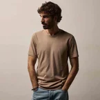 Short Sleeve Crew Neck - Coffee Pigment