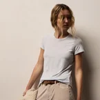 Sheer Slub Crew Neck Tee - Memory