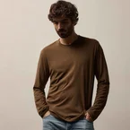 Long Sleeve Crew Neck - Gingerbread Pigment