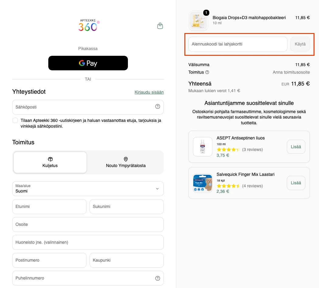 Kuinka käyttää - Apteekki 360