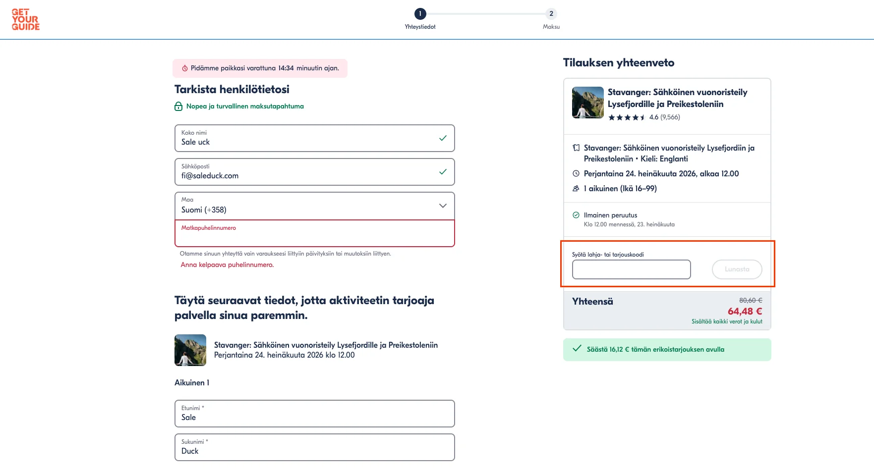 Kuinka käyttää - GetYourGuide