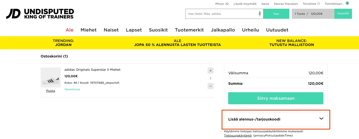 Kuinka käyttää - JD Sports