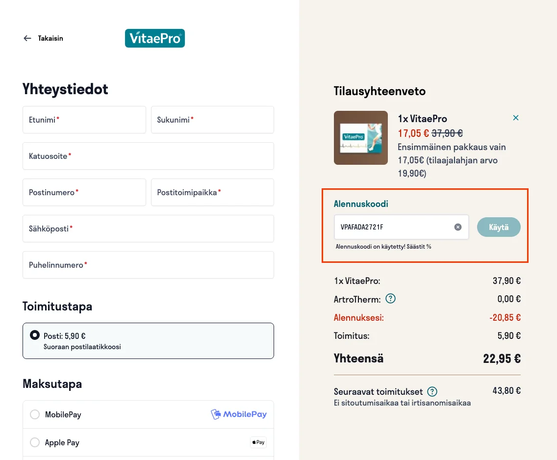 Kuinka käyttää - VitaePro